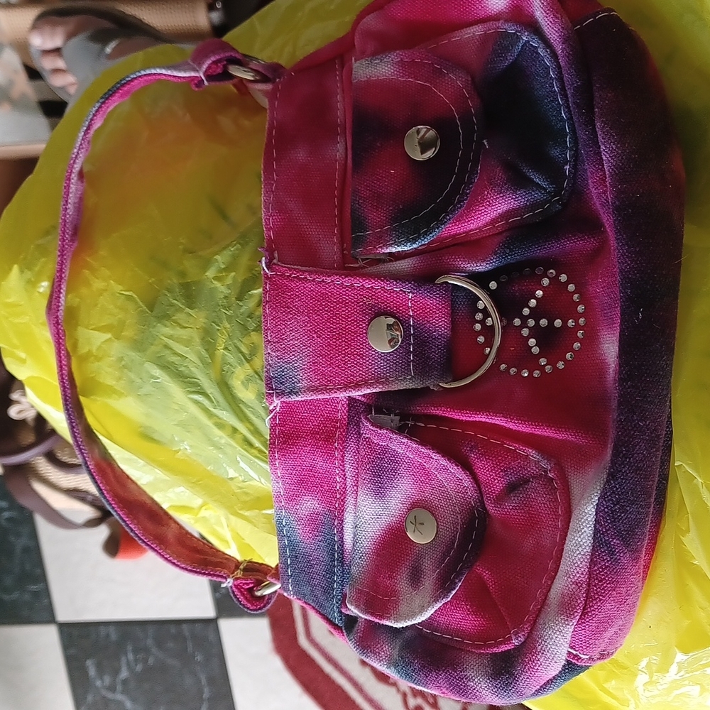 Undee Bandz Y2k Cute Rhinestone Peace Sign Purse